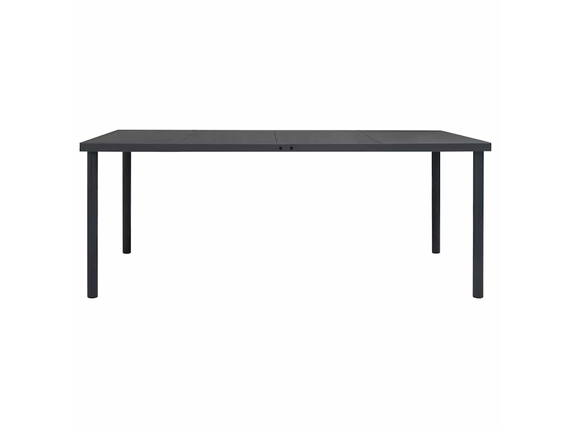 Mesa De Jantar Para Jardim Aço Antracite 190x90x74 Cm Vidro