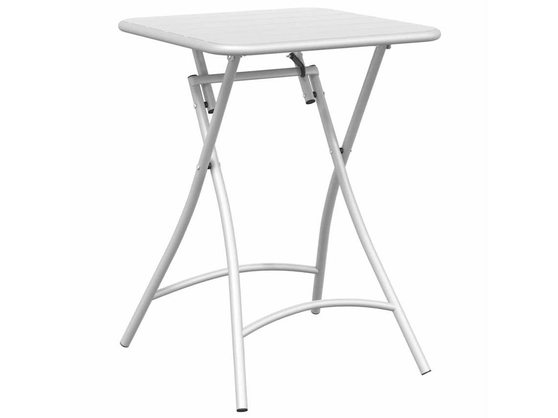 Mesa De Jardim Branco Aço Dobrável 55x55x73 Cm Vidaxl