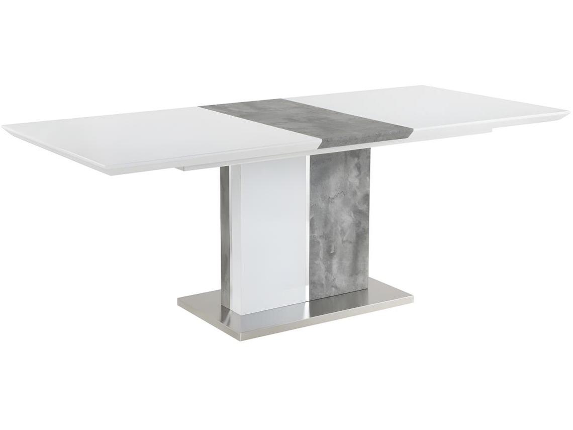 Mesa Extensível Eren VENTE-UNIQUE (Cinzento e Branco - Aglomerado e derivados de madeira - 200x90x75.5 cm)