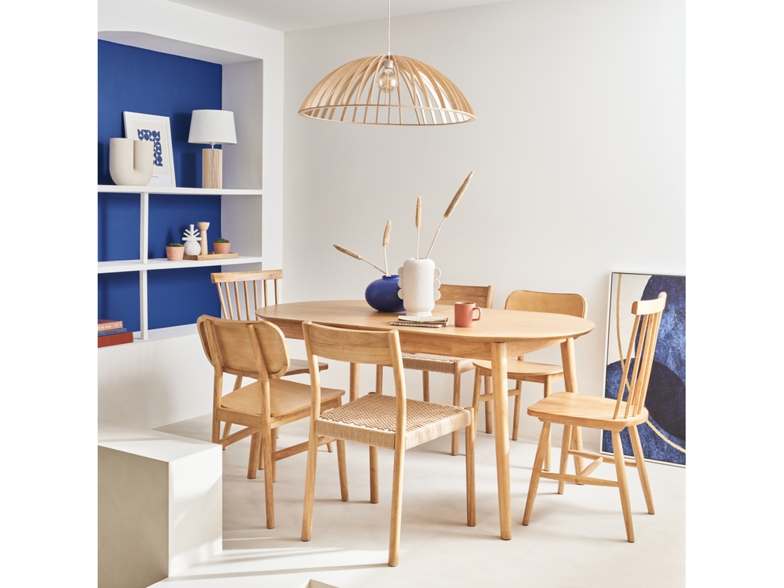 Mesa de Jantar Extensível com Capacidade 6 a 8 Pessoas Natural SWEEEK