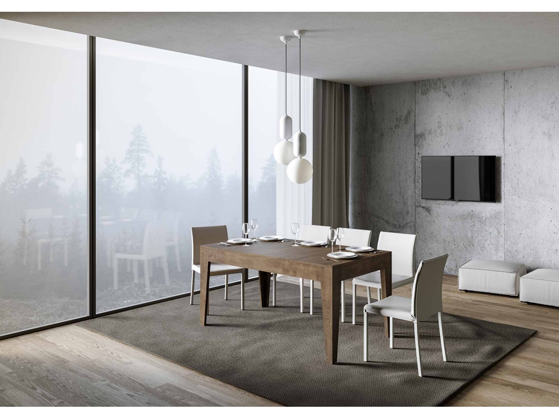 Mesa de Refeição ITAMOBY Cico (90x160/220 - Painéis em Melamina - Nogueira)