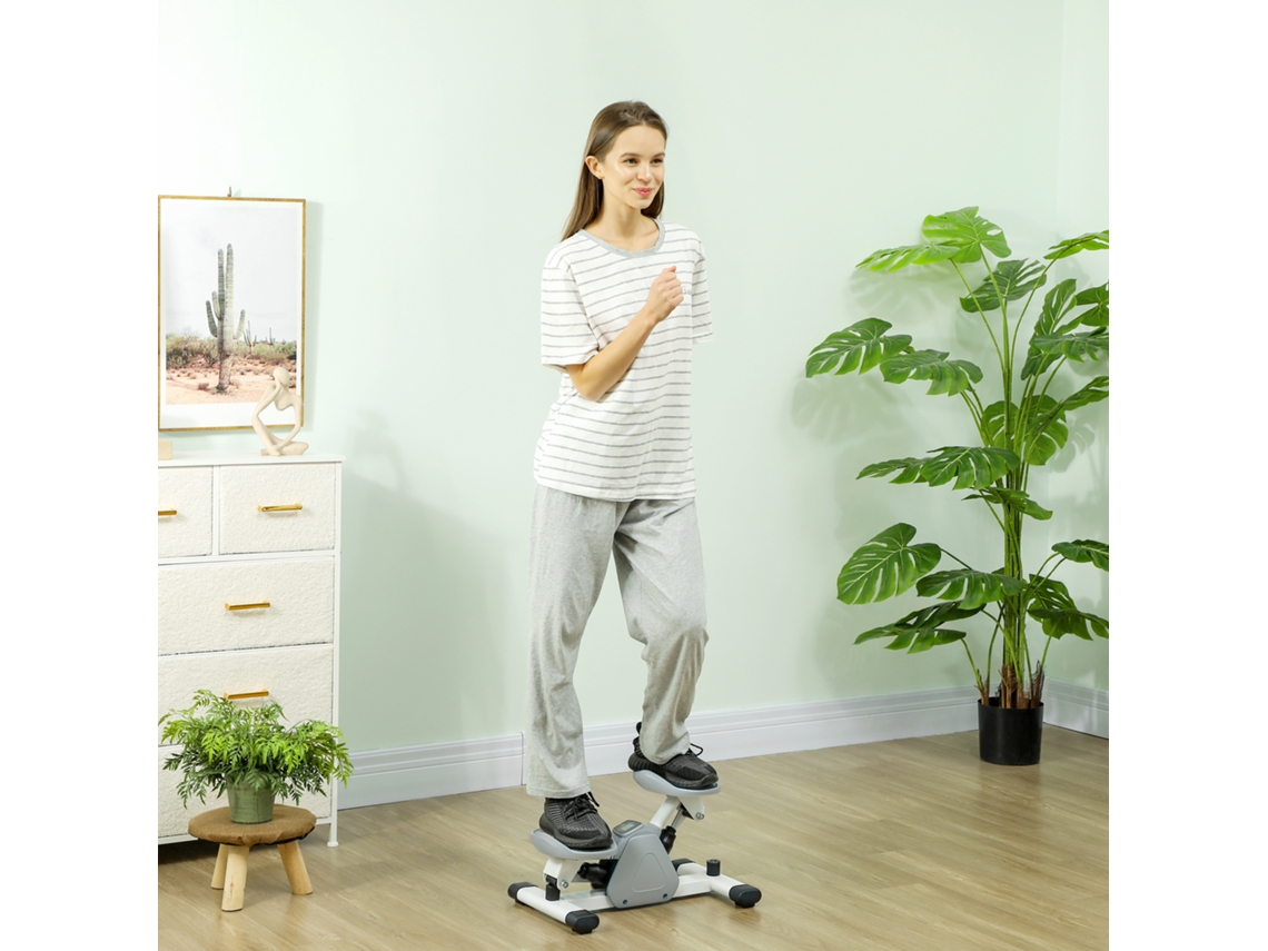 Mini Stepper Com Lcd E Pedais Antiderrapantes, Cinza