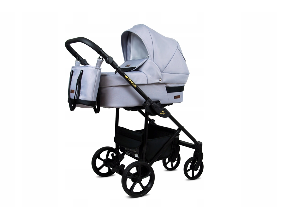 Carrinho De Bebé Multifuncional Babylux Trailux 4 Em 1 -silver - Ajustável E Dobrável Construção Leve Em Alumínio - Acessórios