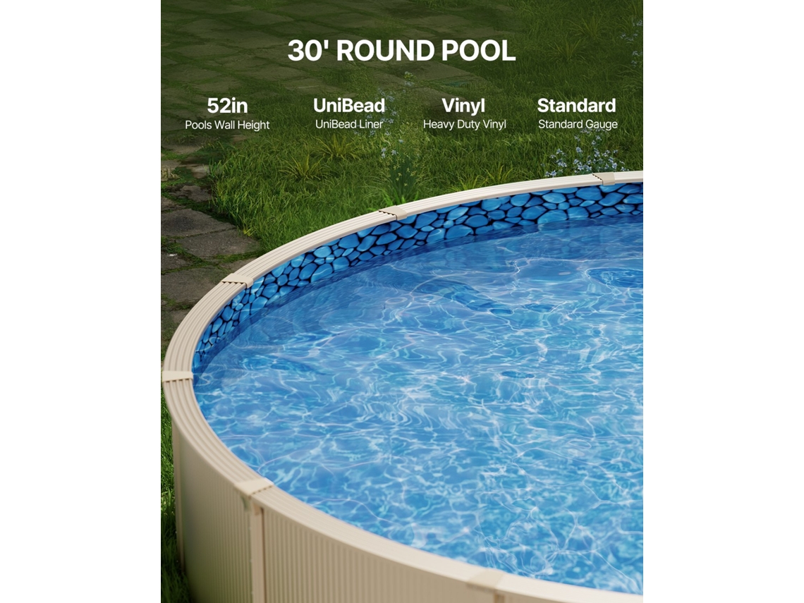 Revestimento Para Piscina Vevor 914 Cm Redondo Em Vinil Para Piscina Elevada