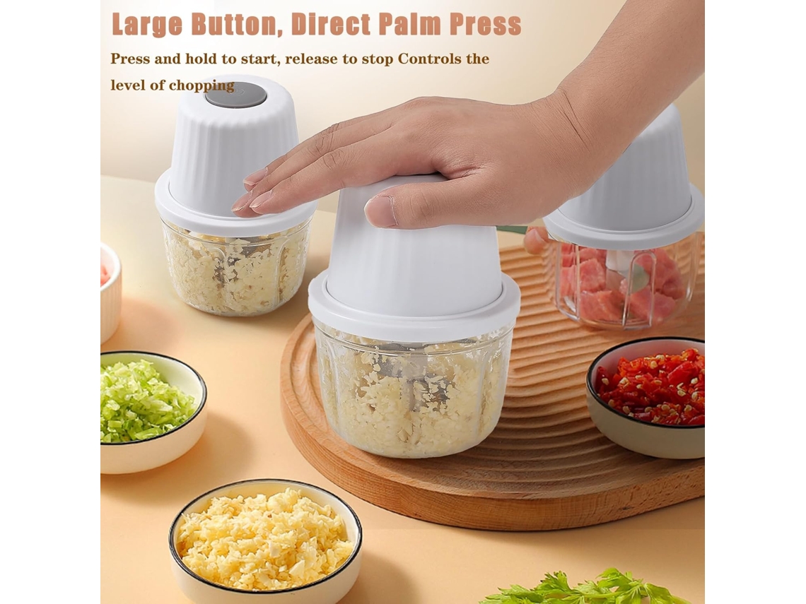 Picador De Alho Elétrico 400ml Mini Processador De Alimentos Sem Fio Picador De Vegetais Para Cebola Pimentão Gengibre Wwfw