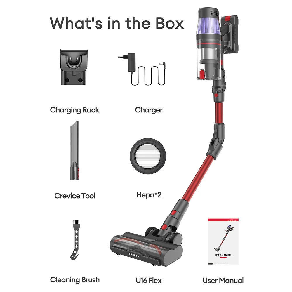 Aspirador De Pó Sem Fio, 45000pa De Sucção, 60 Minutos De Duração, Ultenic U16 Flex, Ue Oem