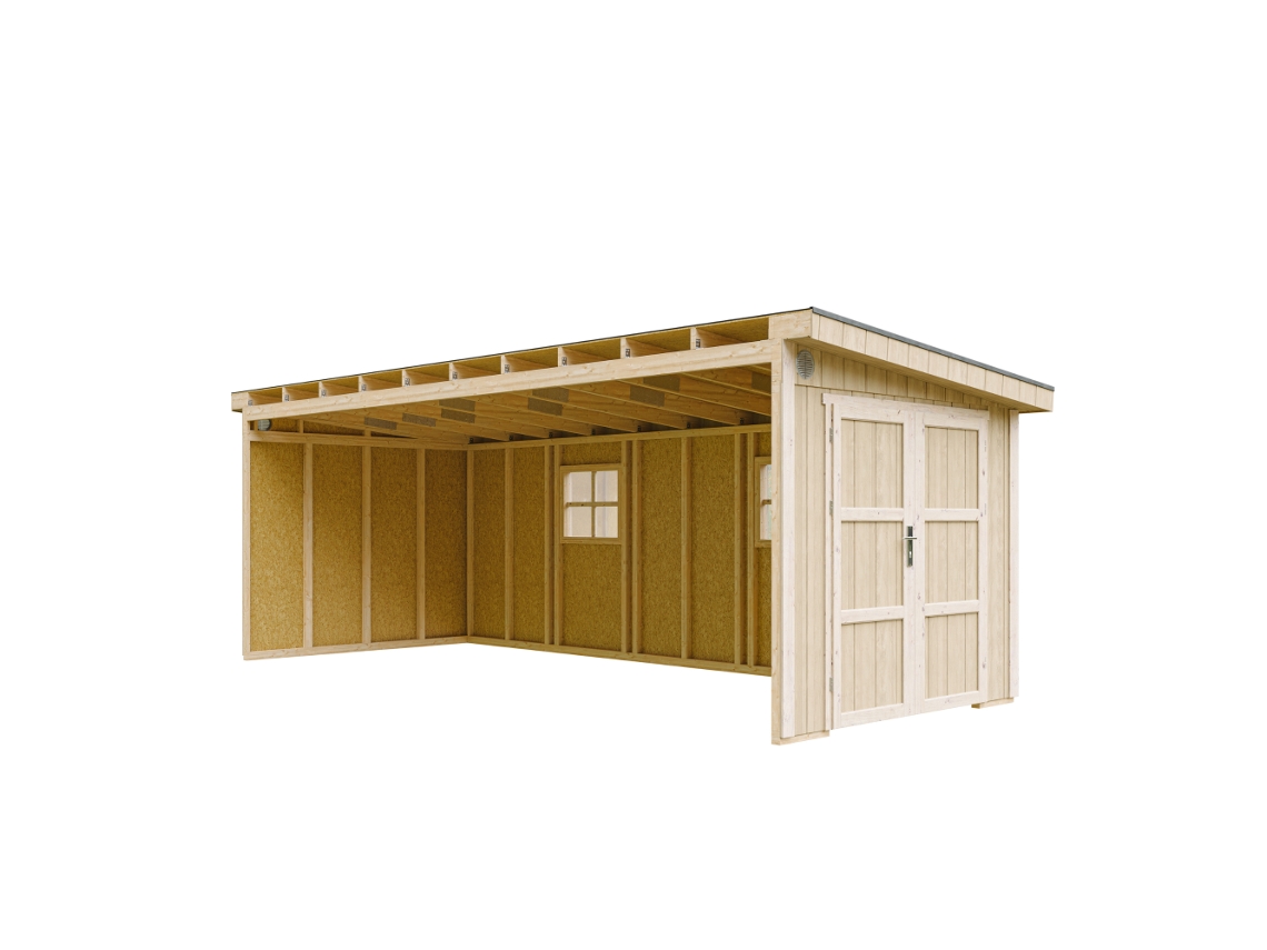 Casa De Jardim Qualidade Premium 14,3 M² A231x248x648 Cm Sem Piso E Parede Lateral Timbela M941b