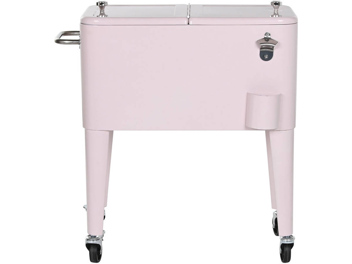 Geleira 56 Litros Aço Rosa com Rodas