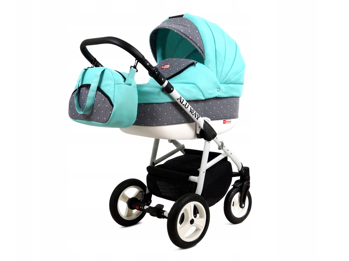 Carrinho de Bebé Multifuncional BABYLUX ALU WAY 2 Em 1 – Mint - Ajustável e dobrável Construção leve em alumínio - Reversibilidade - Acessórios