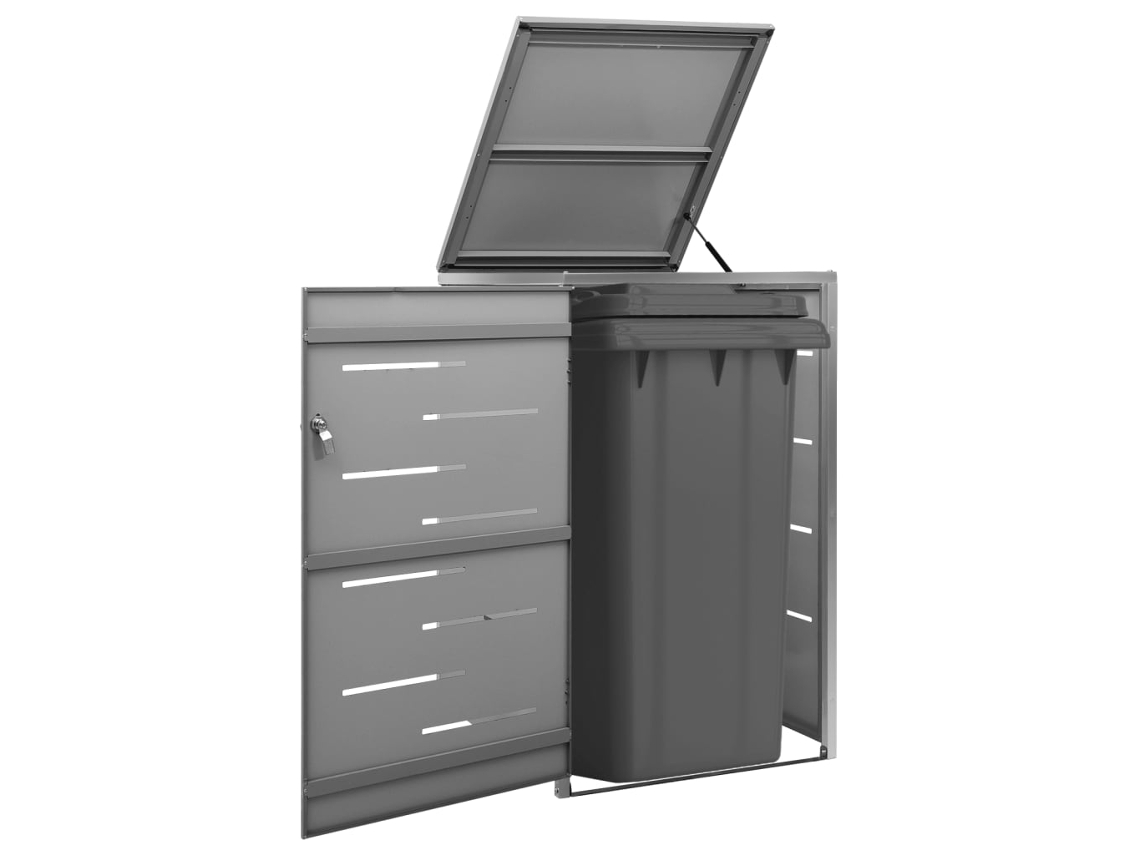 Abrigo para Caixotes do Lixo VIDAXL Para Antracite Aço Inoxidável (69x77,5x112,5 cm)