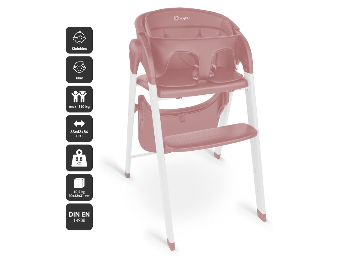 Cadeira Da Papa Babygo Levels Rose