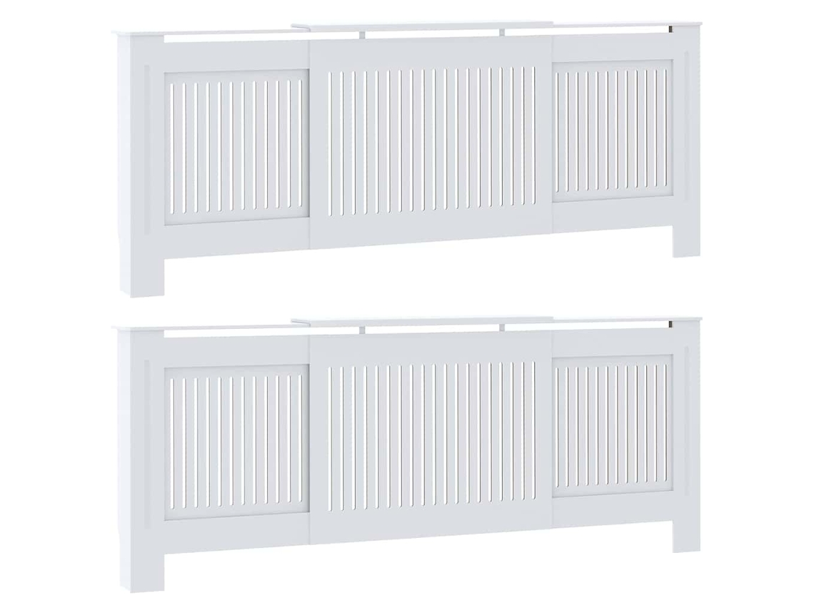 Capa De Radiador 2 Pcs Branco 205x20,5x81,5cm Haochrymec