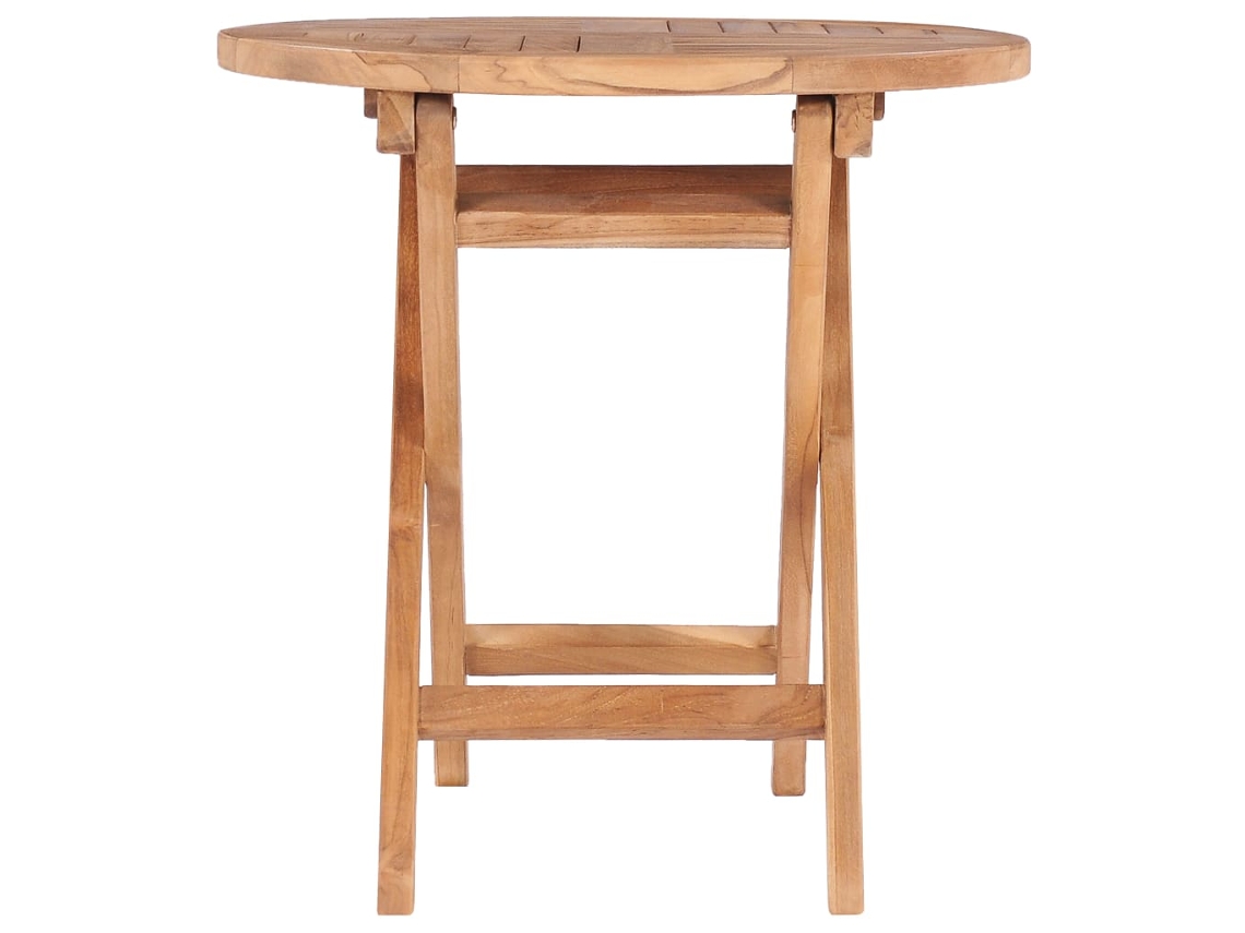 Mesa De Jardim Dobrável 45 Cm Madeira De Teca Maciça