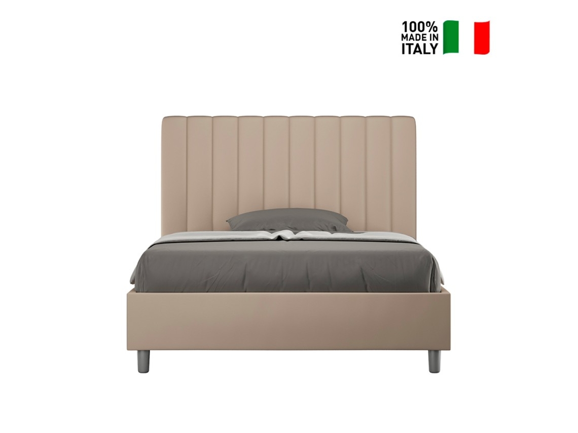 Cama francesa e meio contêiner 120x200 imitação de couro Agueda P1