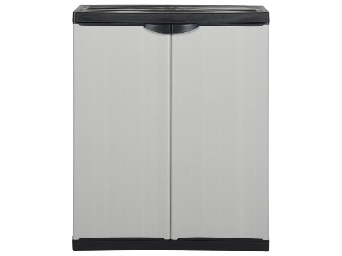 Armário Arrumação Jardim com 1 Prateleira 68X40X85Cm Cinza/Preto PANGSHIYUAN