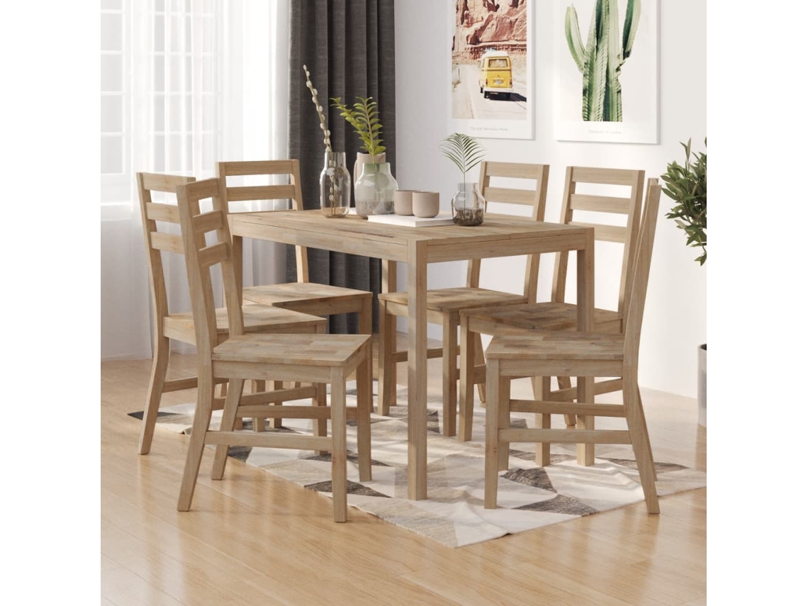 Conjunto 7 de jantar VIDAXL madeira de acácia maciça