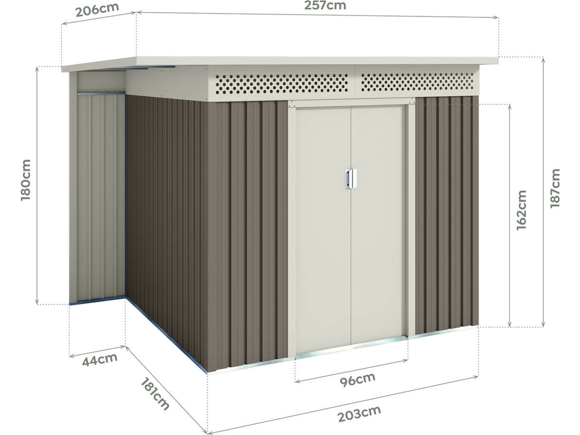 Abrigo de Metal HOGGAR Husavik (5,29m²- 257x206x187 cm)