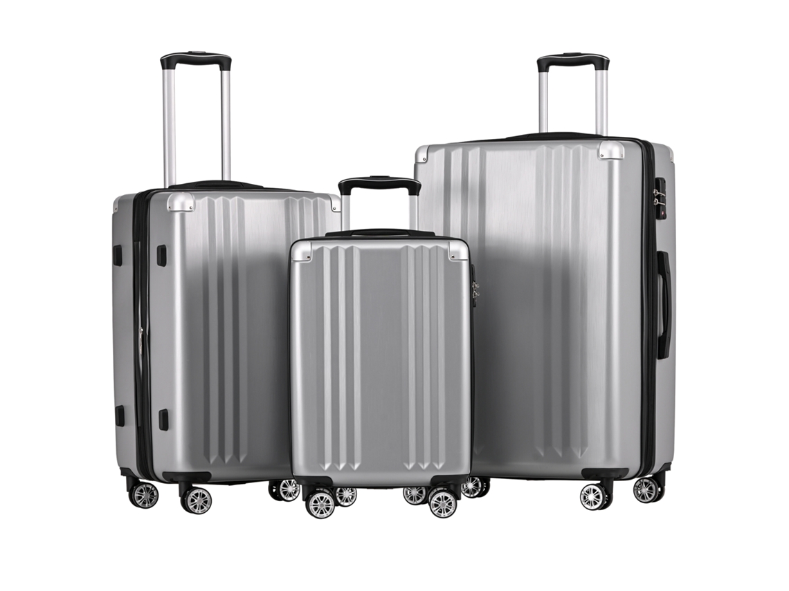 Conjunto De Malas, Mala Rígida, Mala Com Rodinhas, Mala De Viagem, Bagagem De Mão Com 4 Rodas, Material Abs, Cadeado Alfandegário Tsa, Liptaptyn