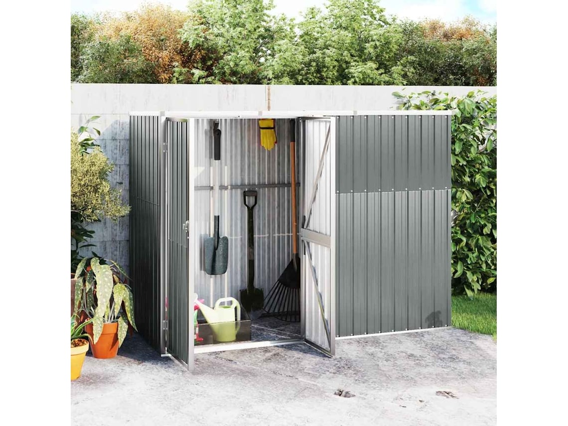 Abrigo para ferramentas VIDAXL Cinzeto Aço (225x89x161cm)