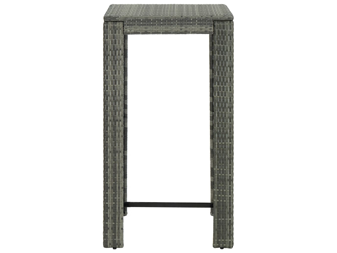 Mesa De Bar Jardim 60,5x60,5x110,5cm Vime Pe Cinzento Vidaxl