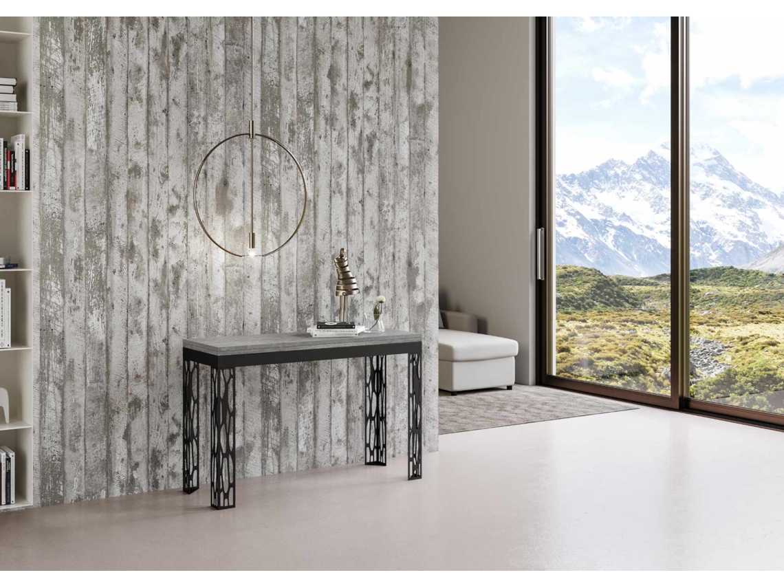 Mesa de Refeição ITAMOBY Ghibli Double (120/200x45/90 - Painéis em Melamina - Cimento)