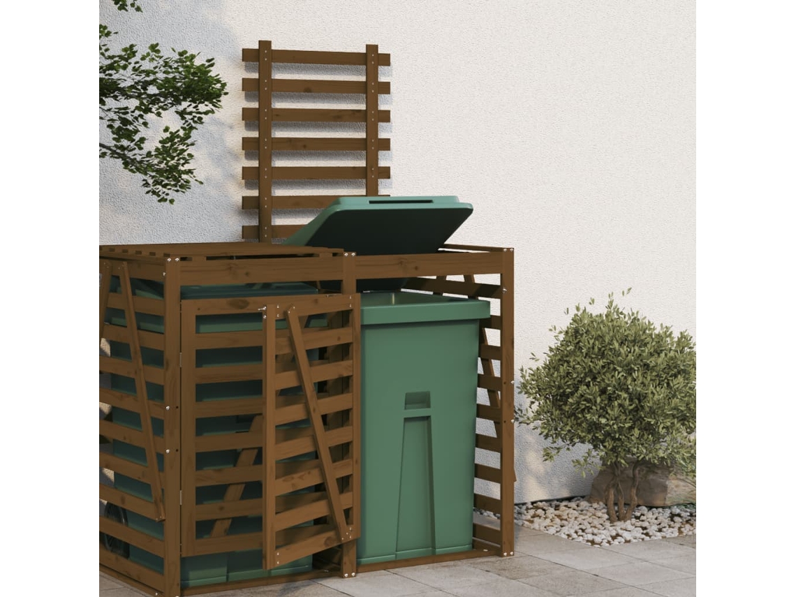 Extensão de abrigo para caixote do lixo VIDAXL Marrom Madeira de pinho