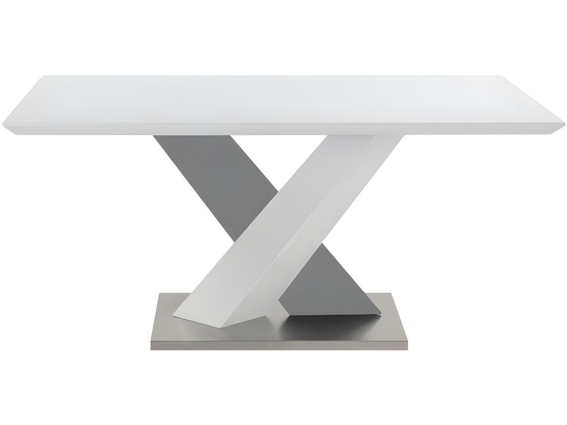 Mesa Fixa Salva VENTE-UNIQUE (Cinzento e Branco - Aglomerado e derivados de madeira - 160x90x76 cm)