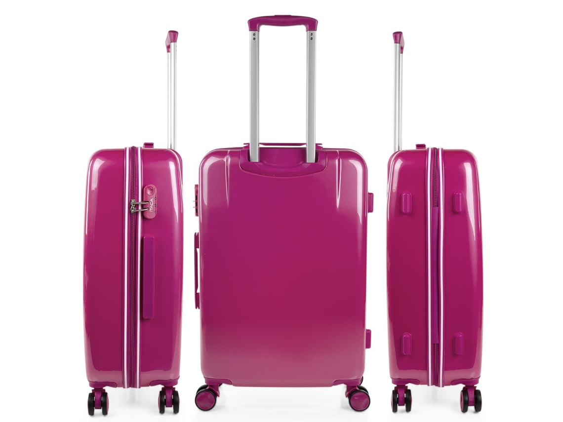 Conjunto de Malas ITACA Personalizadas com Peças ITACA Unicórnios de Base Fúcsia 44X65X25 Cm 63L