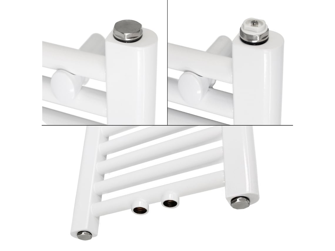 Radiador de Casa de Banho Sahara 750X1800 Mm Branco Direito com Ligação Central LUXEBATH