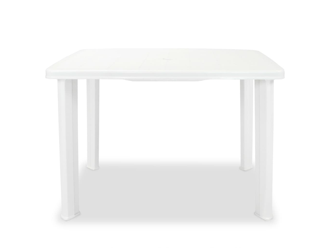 Mesa De Jardim 101x68x72 Cm Plástico Branco Resistente Intempéries
