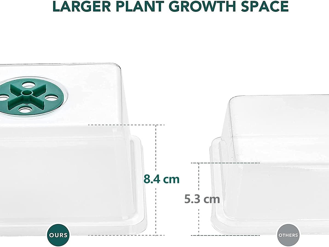Conjunto de 10 Bandejas de Semeadura Verde Ferramentas de Jardinagem