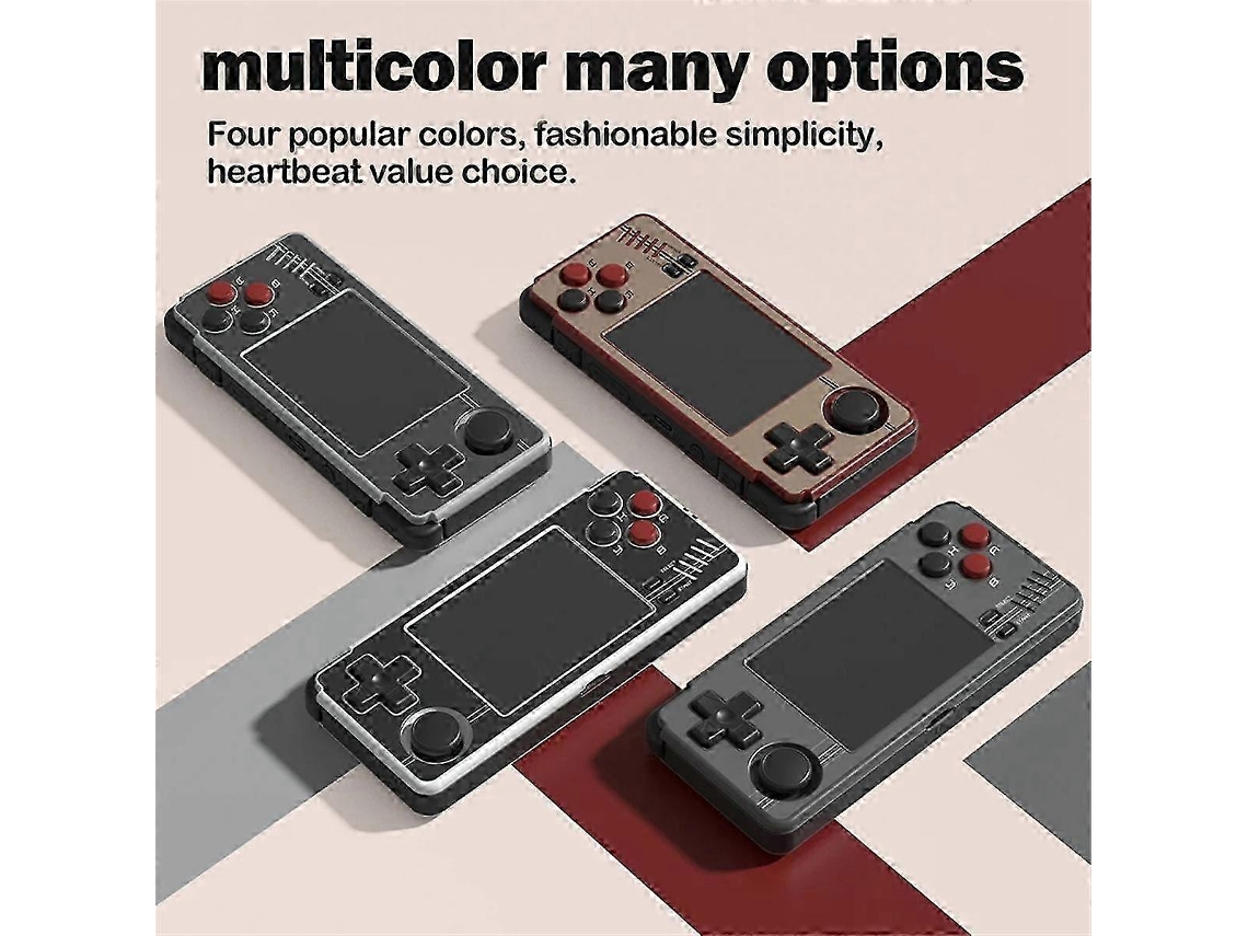 Console De Jogos Portátil A30 Com Tela Ips De 2,8 Polegadas, Sistema Linux, Wi Fi 2.4g, 128g, Nas Cores Vermelho E Dourado. Nostalgia88