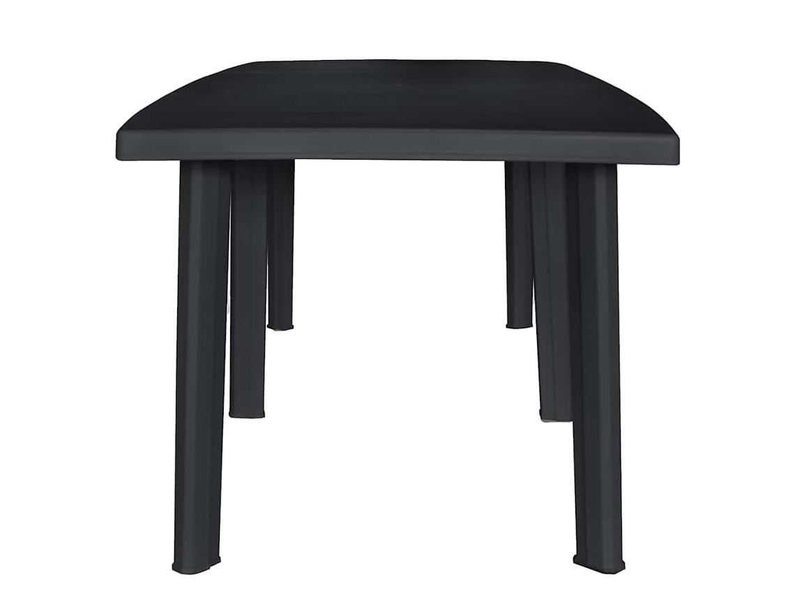 Mesa De Jardim 216x90x72 Cm Plástico Antracite Com Orifício Para Guarda Sol