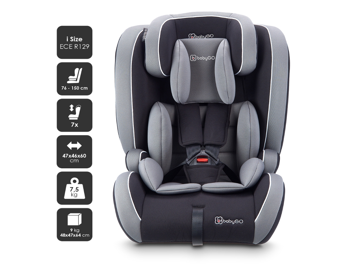 Cadeira Auto I Size 76 150 Cm Babygo Free Fix Ii Grey