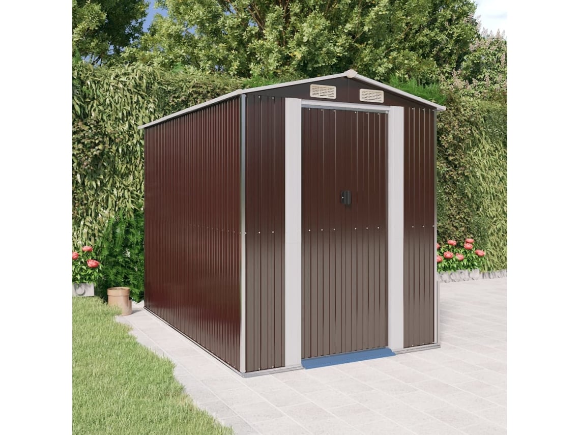 Abrigo VIDAXL Marrom Aço (192x274x223 cm)