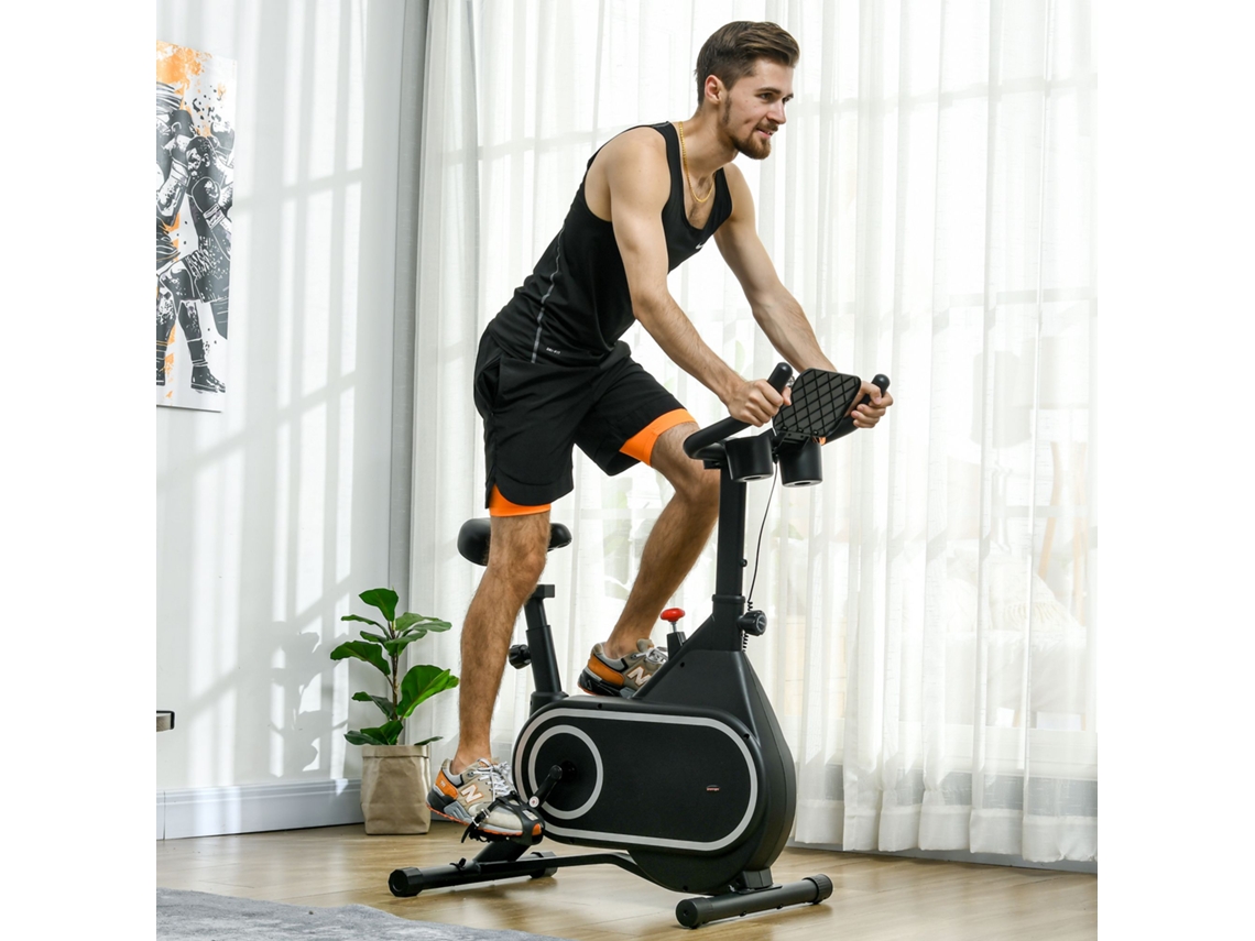 Bicicleta Estática Aço e Polietileno cor Negro 93x48,5x102-112 cm SPORTNOW