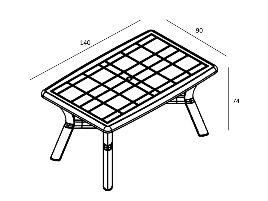 GARBAR Tulipan Mesa Rectangular Interior e Exterior 140X90 Antracite