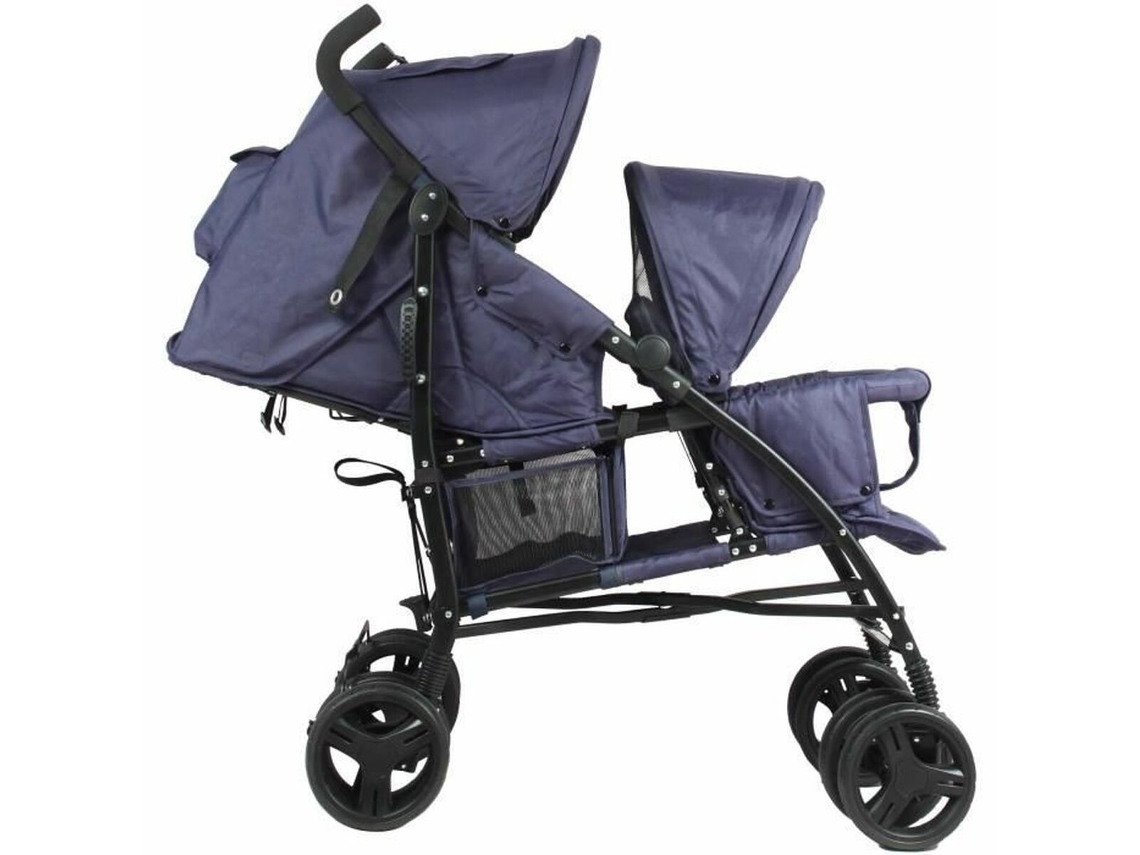 Carrinho de Passeio para Bebê BAMBISOL Double Cane Azul Marinho
