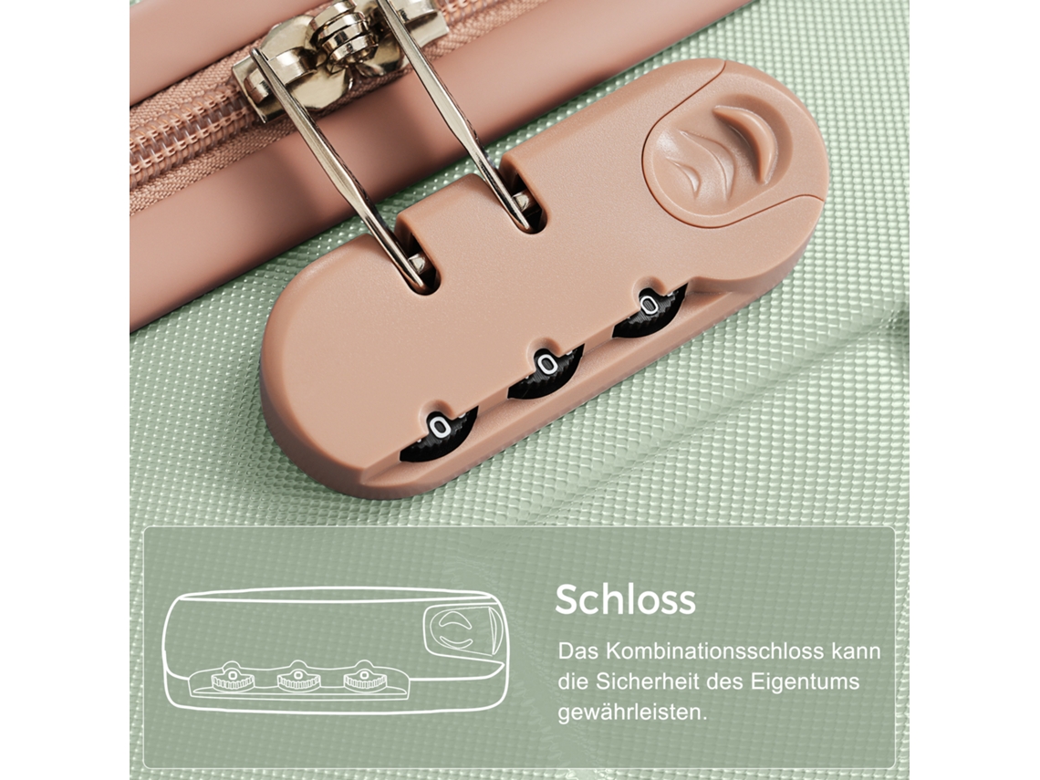 Conjunto De Malas Abs M L Xl, Com Rodas Spinner E Fecho, Com Bolsa De Viagem, Cor Cinza Verde Haochrymec (75 X 47.5 X 28 Cm)