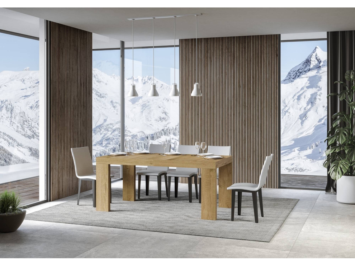Mesa de Jantar Extensível 90X160/264 Cm Roxell Premium Carvalho Natural ITAMOBY