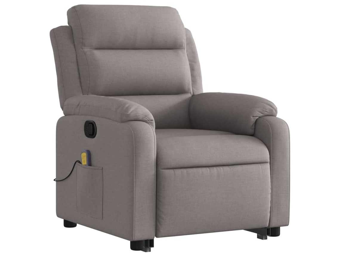 Poltrona Elevatória De Massagens Tecido Cinzento Acastanhado Lovely Home