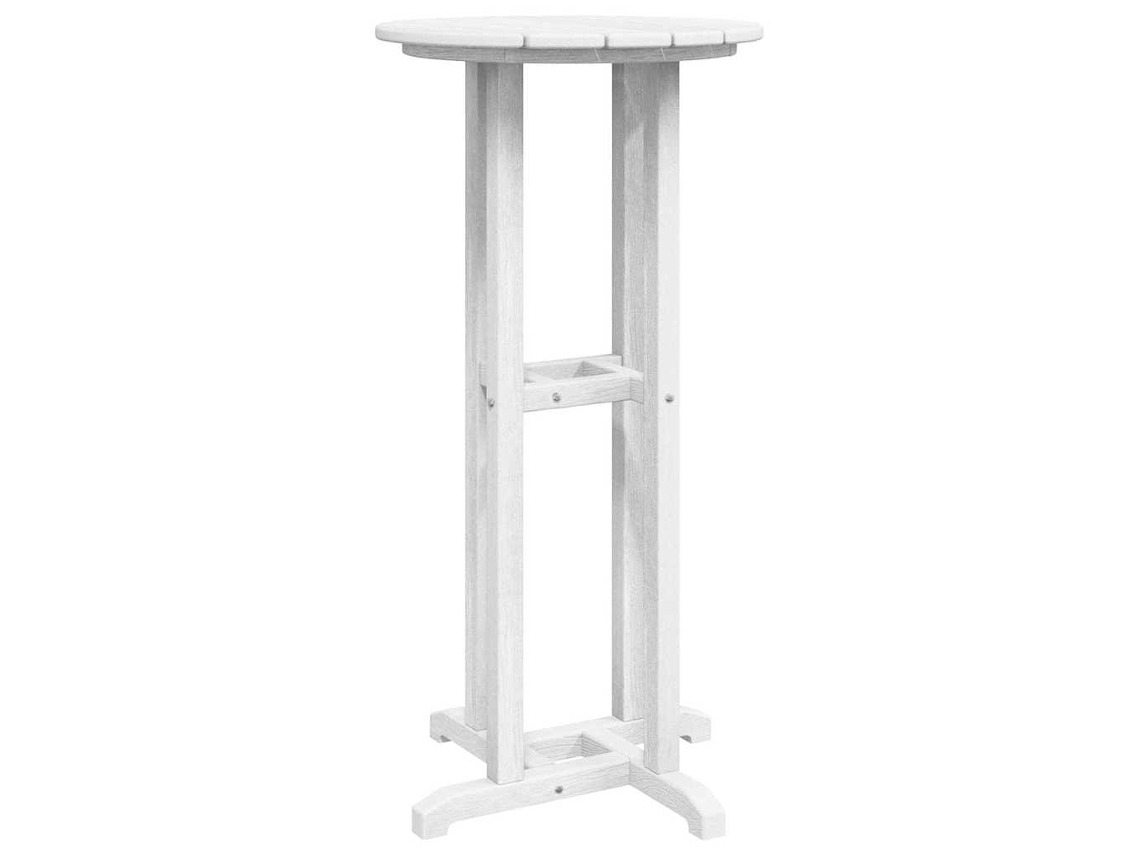 Mesa De Bar Redonda Branco 55x55x107 Cm Hdpe Para Exterior