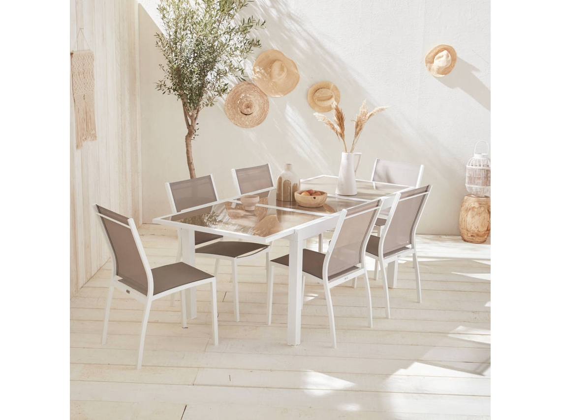 Mesa de Jardim Extensível SWEEEK Orlando (Alumínio - Taupe - 150-210Cm)