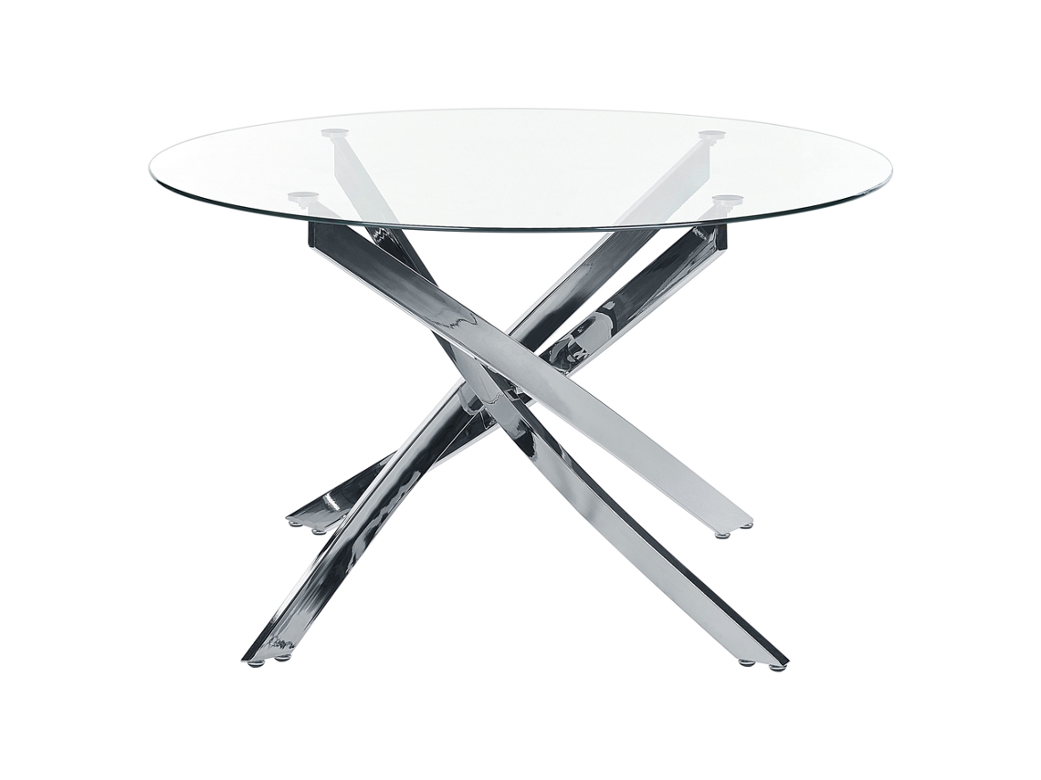 Mesa de jantar BELIANI Maramo de Vidro de segurança (temperado) Prateado 120x120x75