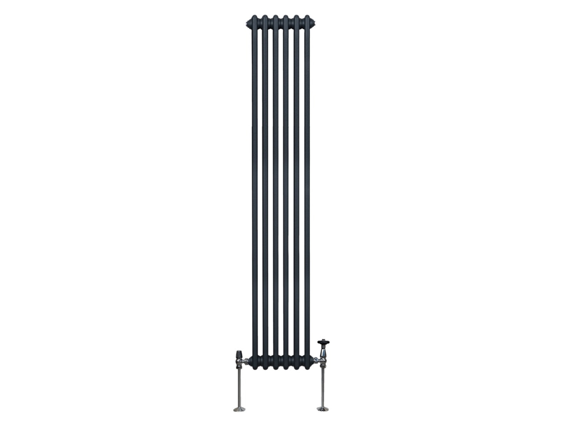 Radiador Vertical Tradicional 3 Colunas Cinzento Antracite 1800mm Com 3957 Btu, 6 Colunas E Aço Carbono 1,5 Mm, Ideal Monstershop