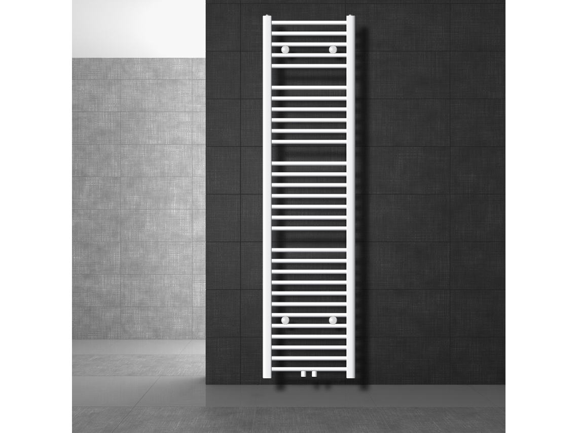 Radiador de Casa de Banho Sahara 400X1800 Mm Branco Direito com Ligação Central LUXEBATH