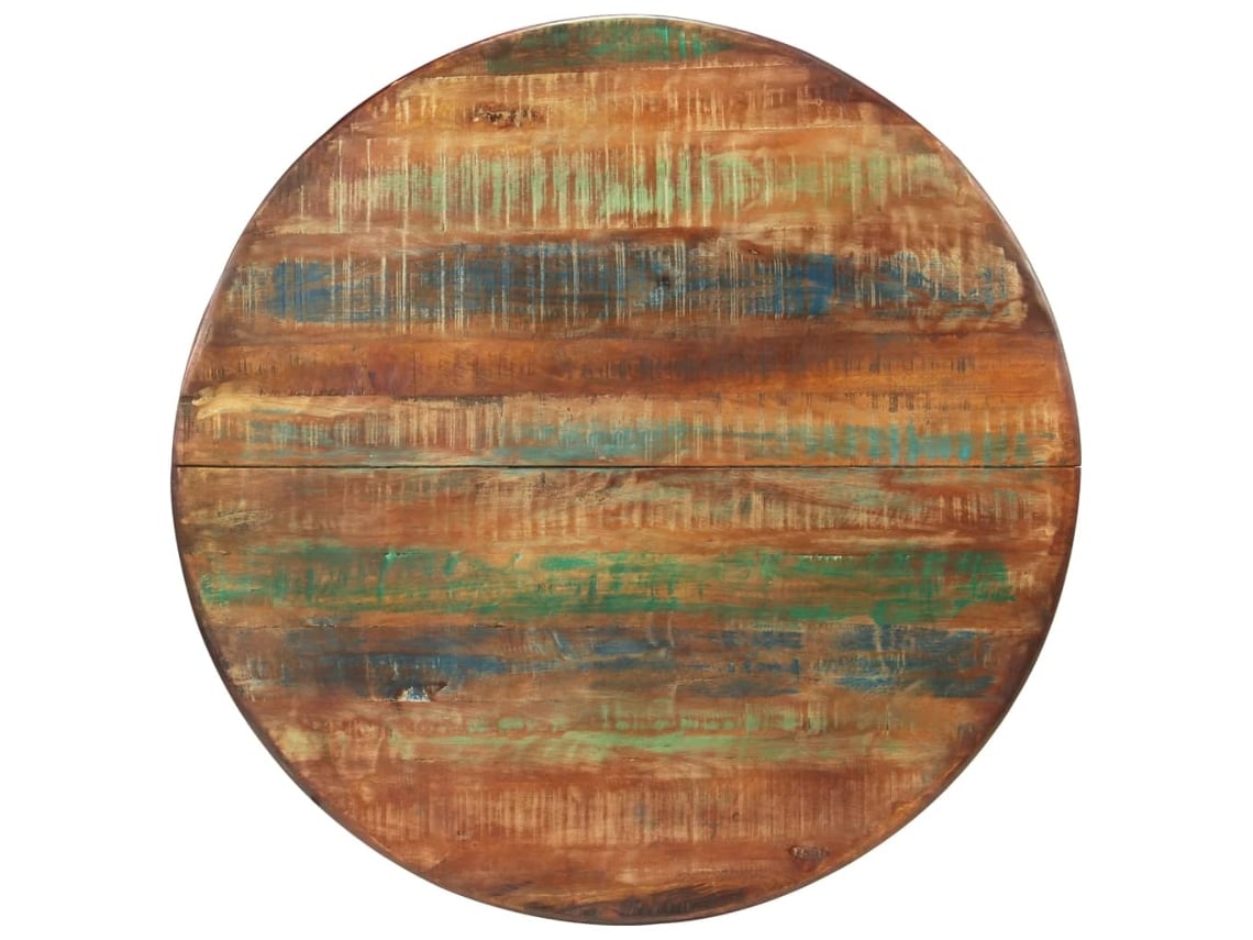 MAISON ExCLUSIVE Mesa de Jantar Ø110x78 cm Madeira Recuperada Maciça e Aço