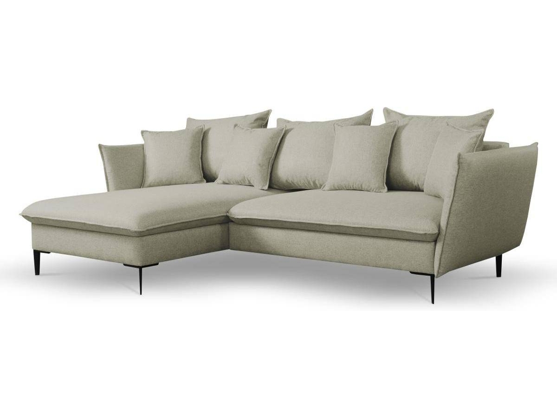 Sofá Cama Lazare PASCAL MORABITO (Verde Claro - Tecido e Veludo - 258x167x91 cm/Dimensões da cama: 120 – 139 cm)