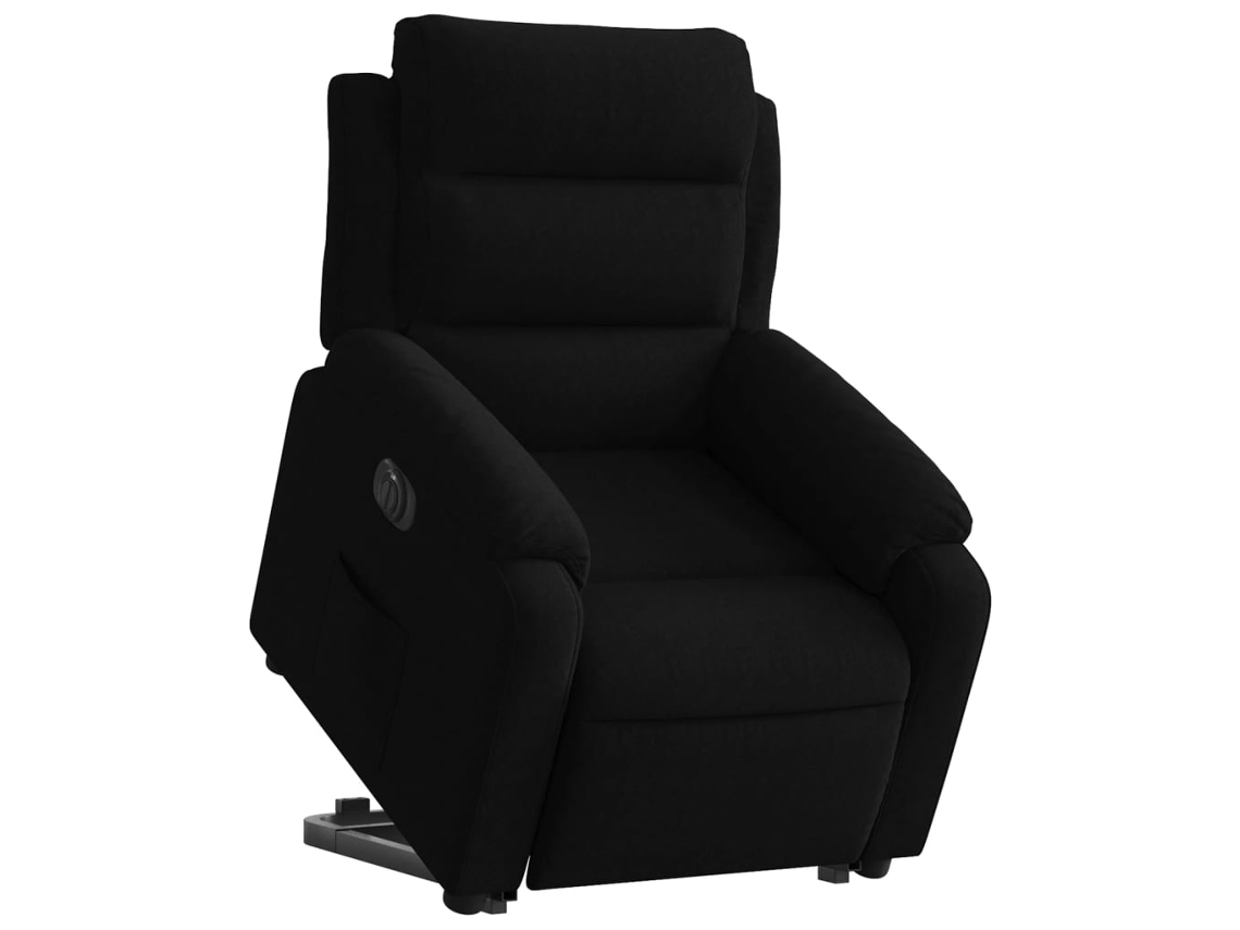 Poltrona reclinável elevatória elétrica veludo preto