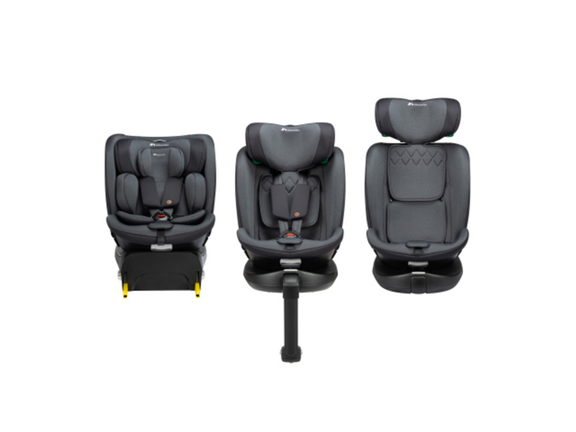 Cadeira auto para todas as idades, desde o nascimento até aos 12 anos de idade EvoluFix Plus 360 iSize  Tinted Black